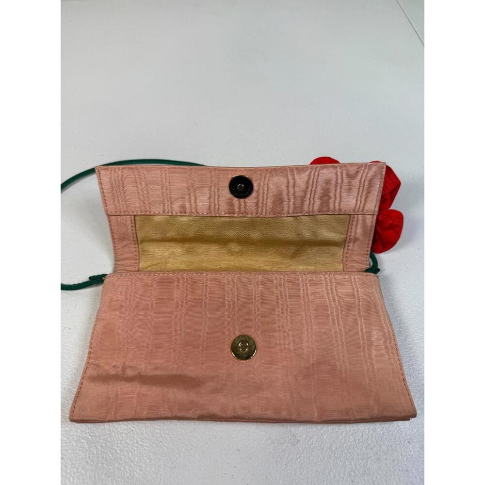 Loeffler Randall Red Charlee Flower Flap Clutch - Picture 7 of 8